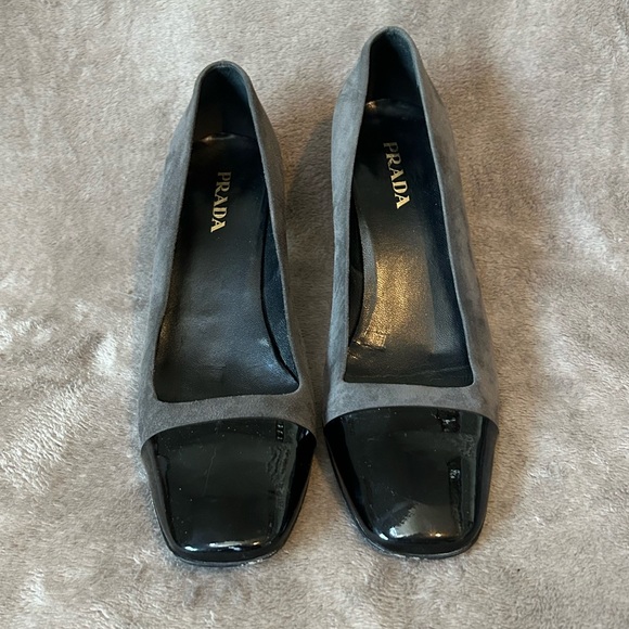 Grey/Black Prada 39.5 Heels - Picture 2 of 12